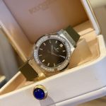 Hublot Lady 33mm Swiss Ronda Quartz Movement Diamond Bezel Silver Case Clone Watch